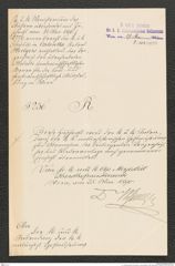 k.k. naturhistorisches Hofmuseum, Intendanzakten 1885-1896 (Hauer), Aktenzahl Z.343/1890, Seite 1